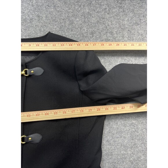 NWT Tahari Arthur S. Levine  Women’s Black Long Jacket Trench Coat Size 10 - Picture 13 of 16